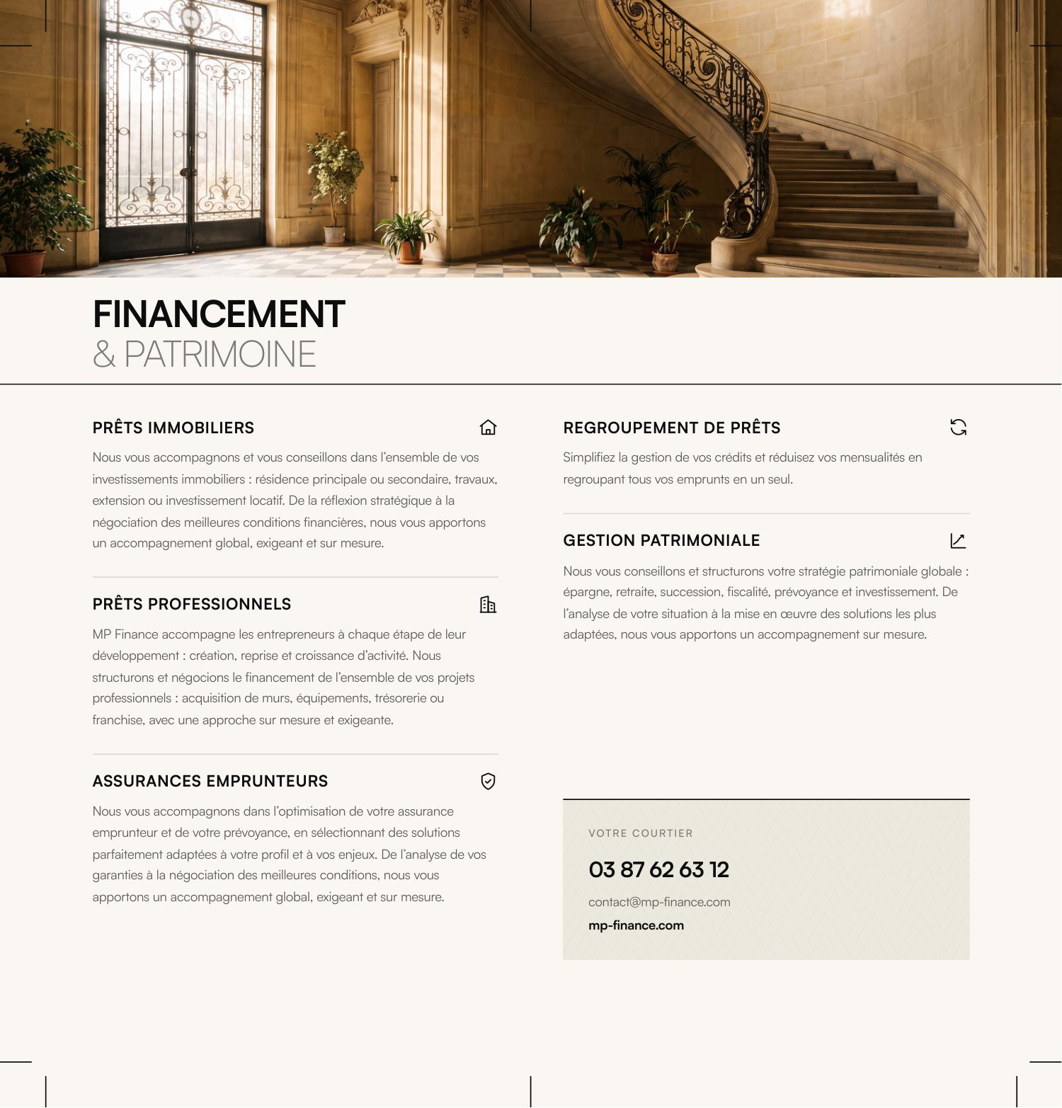 Dépliant institutionnel — Verso (intérieur)