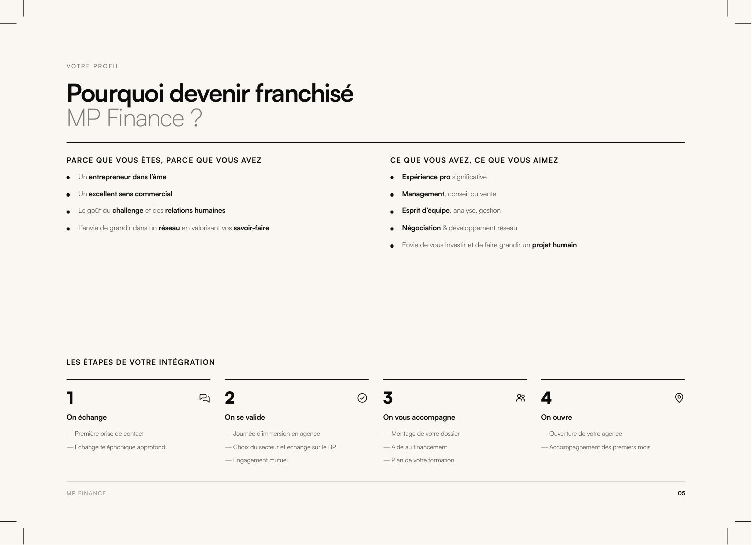 Guide franchisé — Page 05